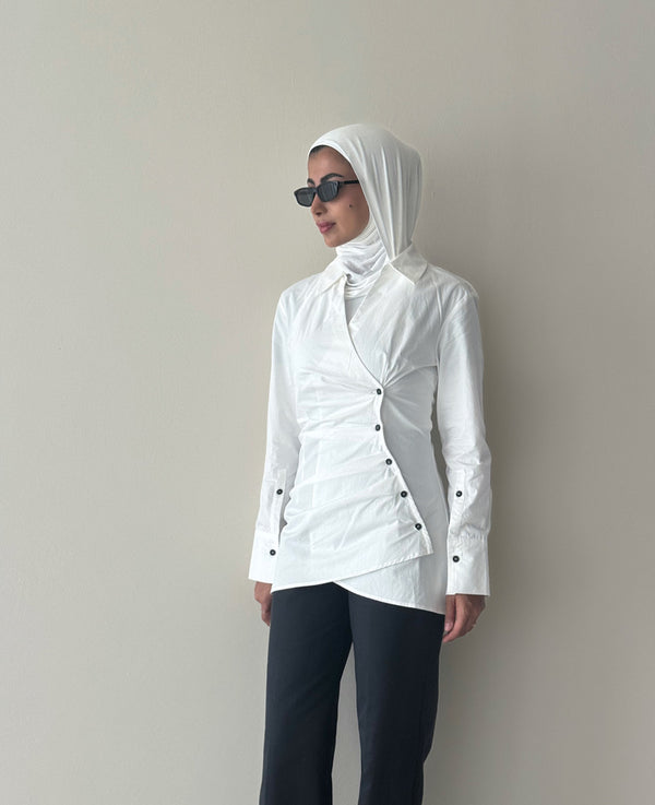 Buttoned Asymmetrical Shirt