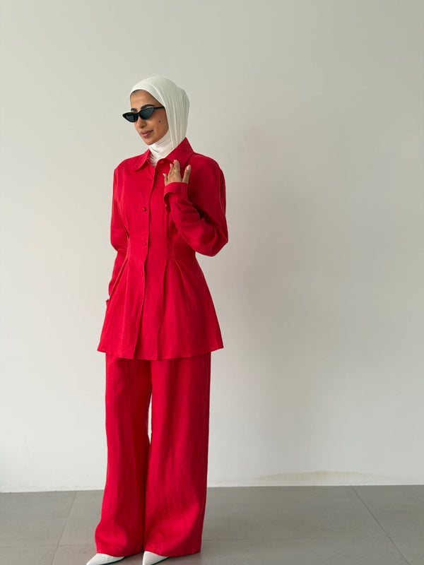 Peplum Hem Shirt & Pants