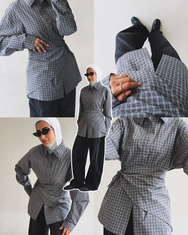 Plaid Cotton Bandana Shirt