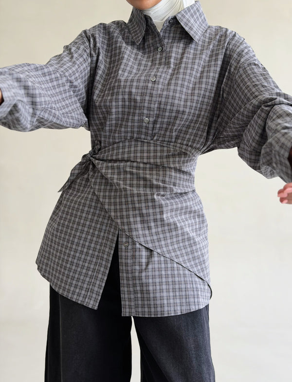 Plaid Cotton Bandana Shirt