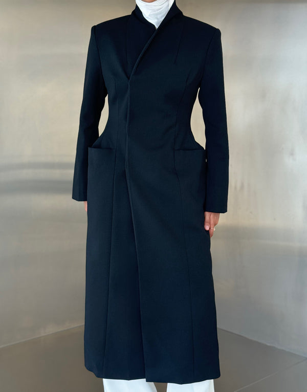 3 Buttons Pocketed Long Blazer