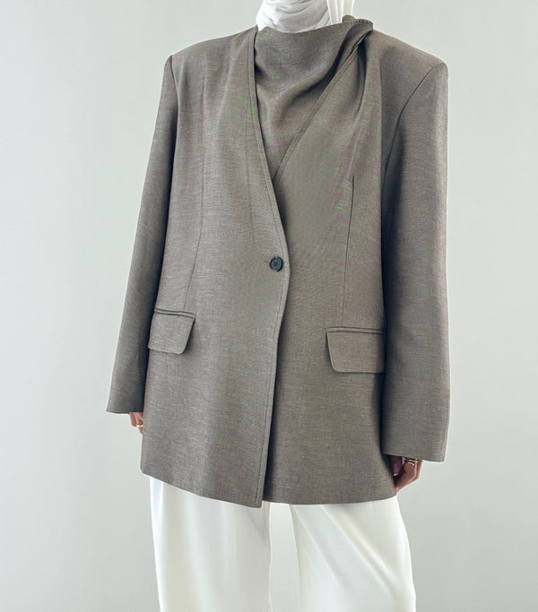 Asymmetrical Collar Blazer