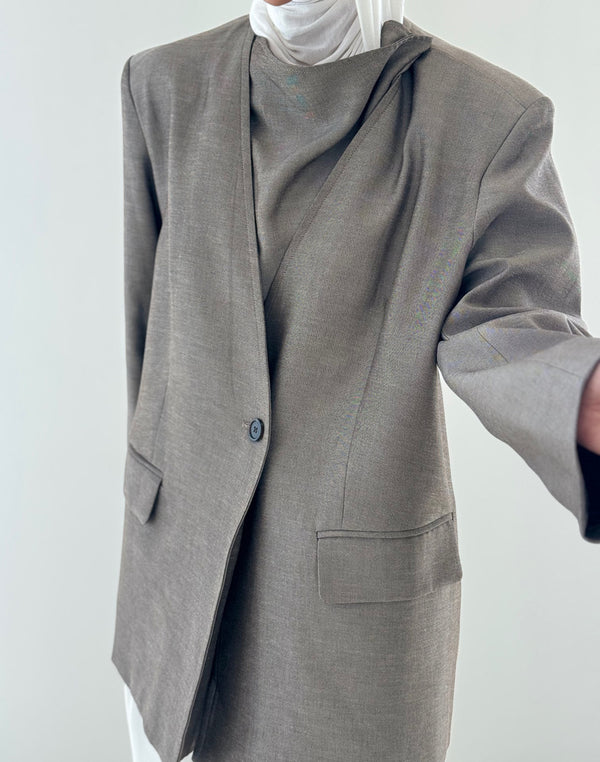 Asymmetrical Collar Blazer