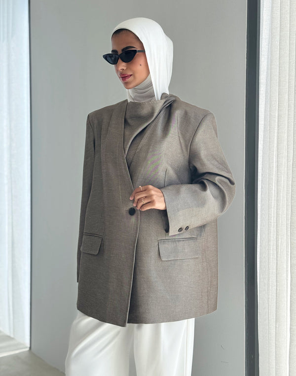 Asymmetrical Collar Blazer