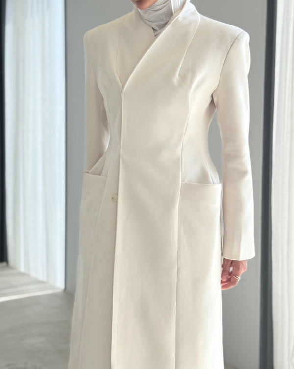 3 Buttons Pocketed Long Blazer