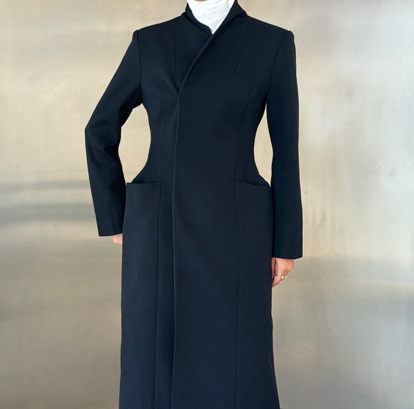3 Buttons Pocketed Long Blazer