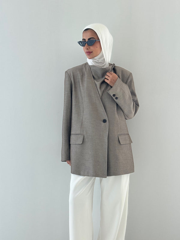 Asymmetrical Collar Blazer