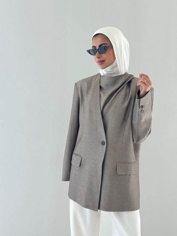 Asymmetrical Collar Blazer