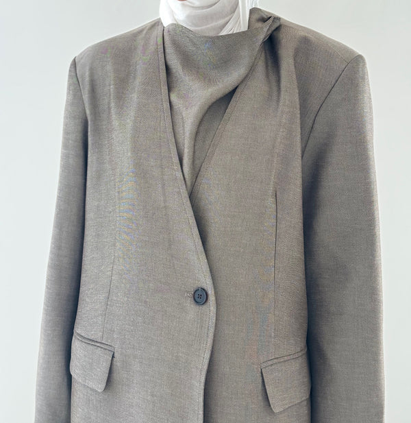 Asymmetrical Collar Blazer