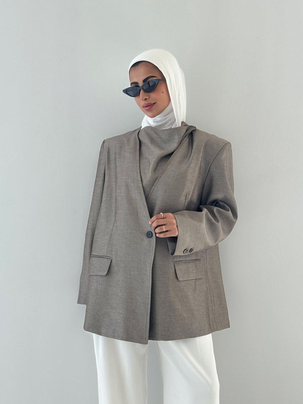 Asymmetrical Collar Blazer