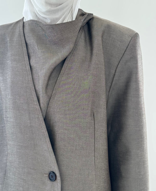 Asymmetrical Collar Blazer