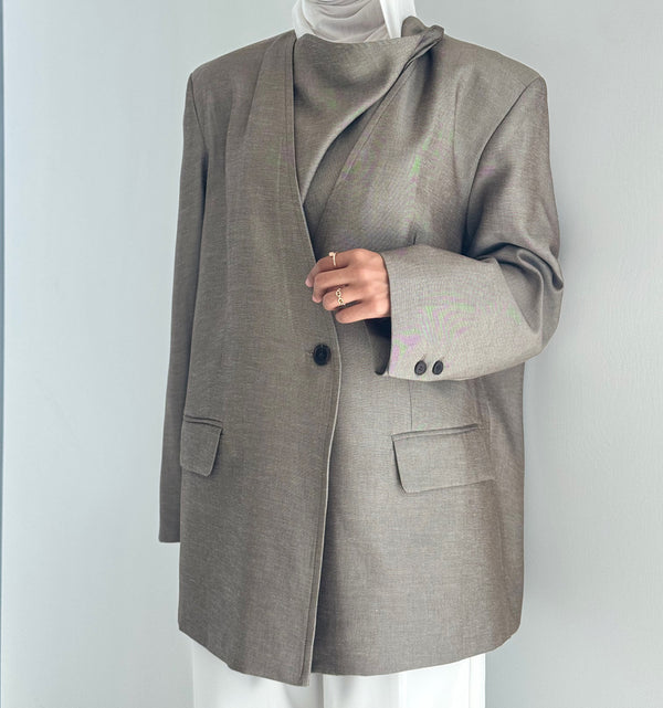 Asymmetrical Collar Blazer