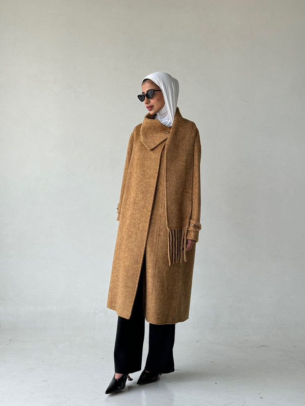 Scarf Tassel Wolen Coat