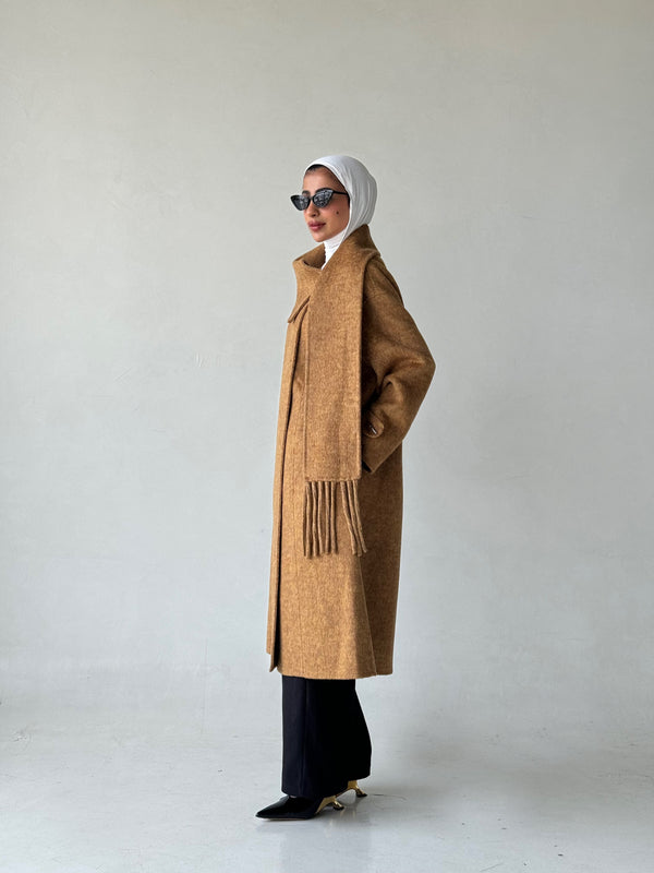 Scarf Tassel Wolen Coat