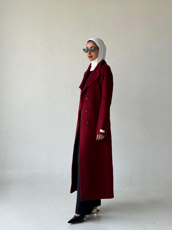 Big Size Belted Thick Coatالسترات الخارجية / المعاطف