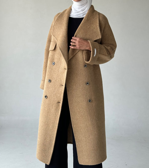 Buttoned Casual Wolen Coat