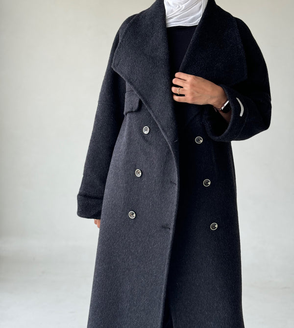 Buttoned Casual Wolen Coat