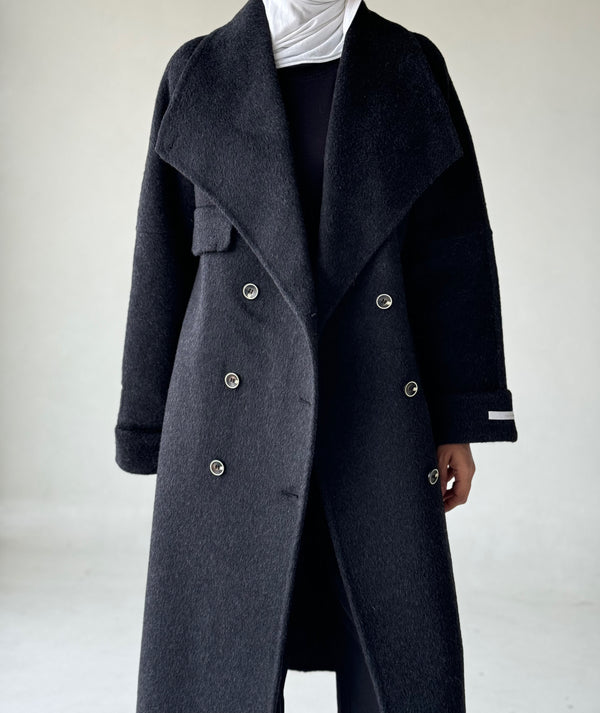 Buttoned Casual Wolen Coat