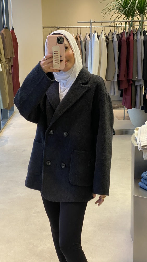 Office Lady Two Sided Wool Coatالسترات الخارجية / المعاطف