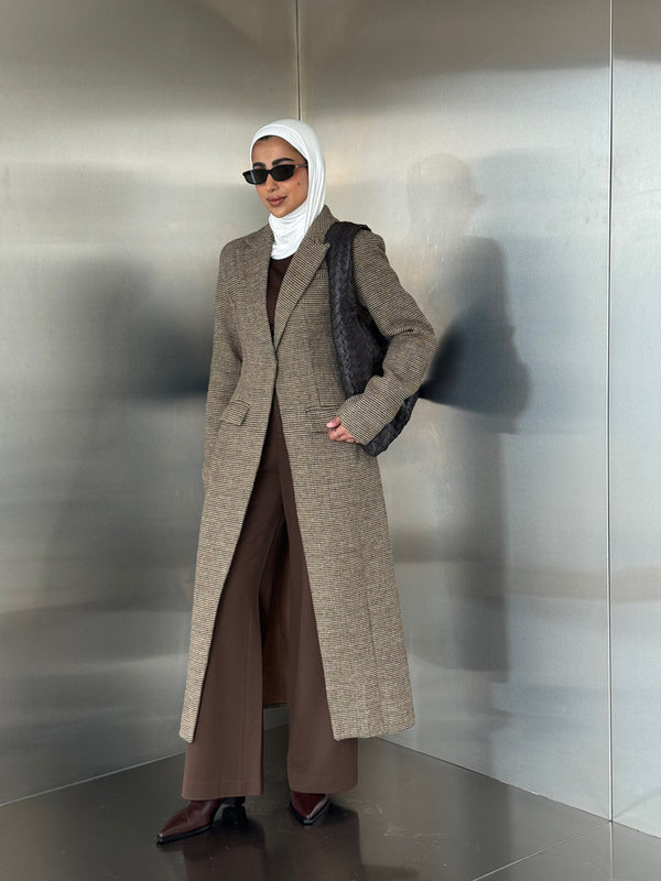 Micro-checked Coat