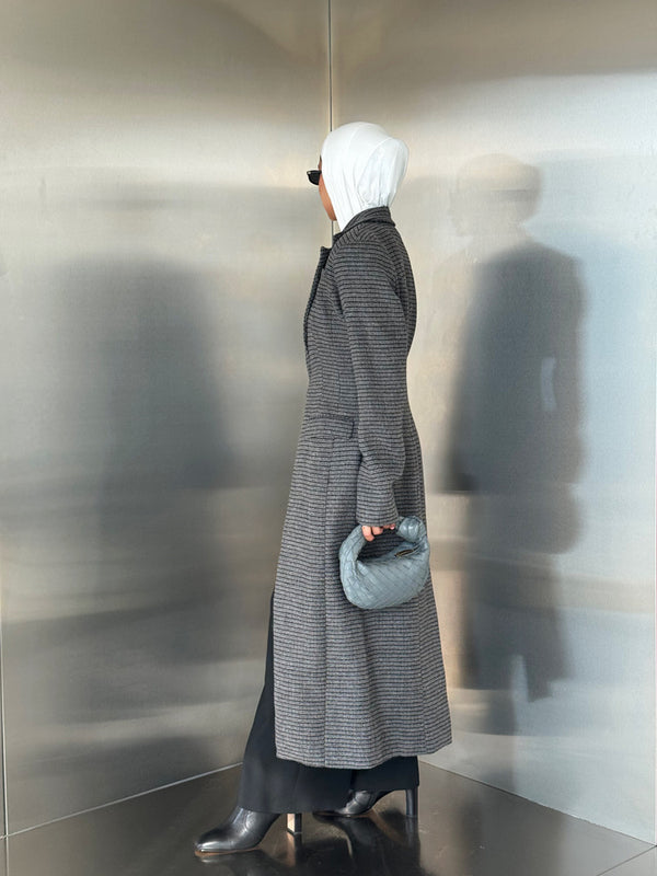 Micro-checked Coat