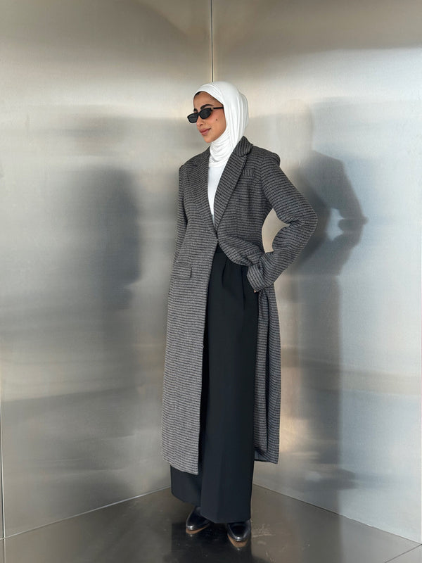 Micro-checked Coat