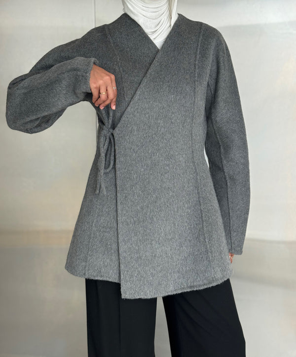 Vneck Blazer Side Tie Woolen