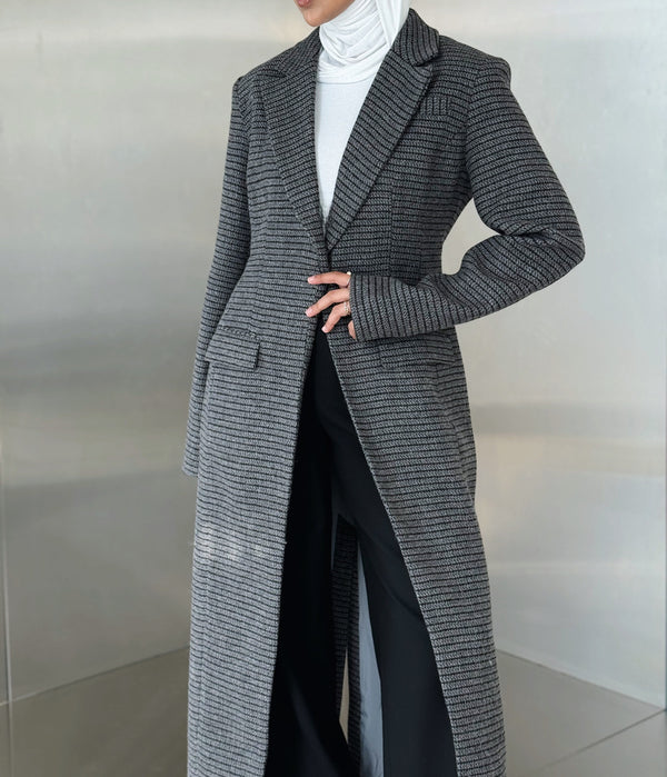 Micro-checked Coat