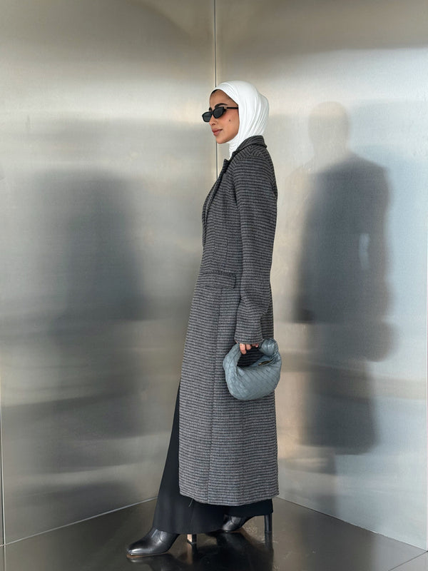 Micro-checked Coat