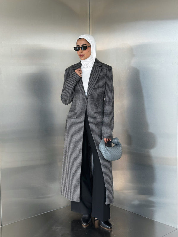 Micro-checked Coat