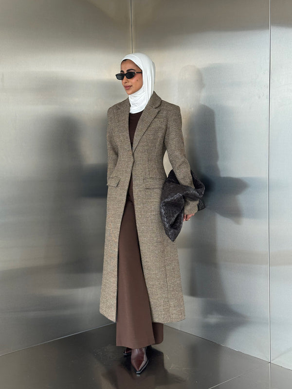 Micro-checked Coat