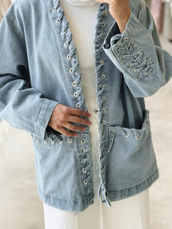 Lace up Bandage Denim