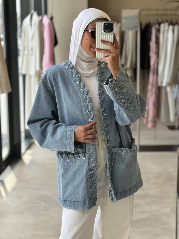 Lace up Bandage Denim