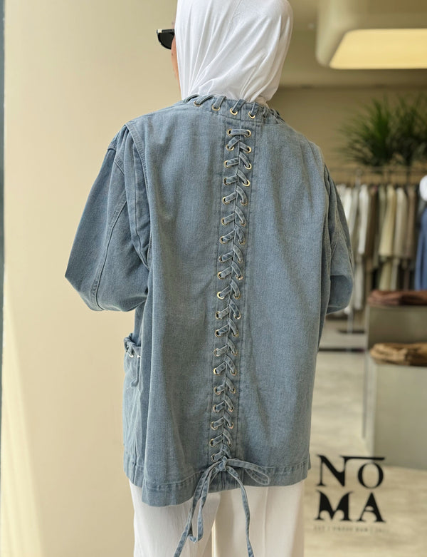 Lace up Bandage Denim