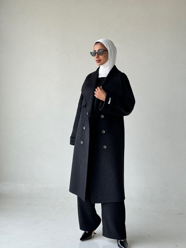 Buttoned Casual Wolen Coat