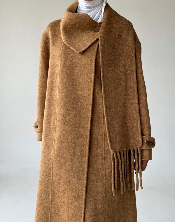 Scarf Tassel Wolen Coat