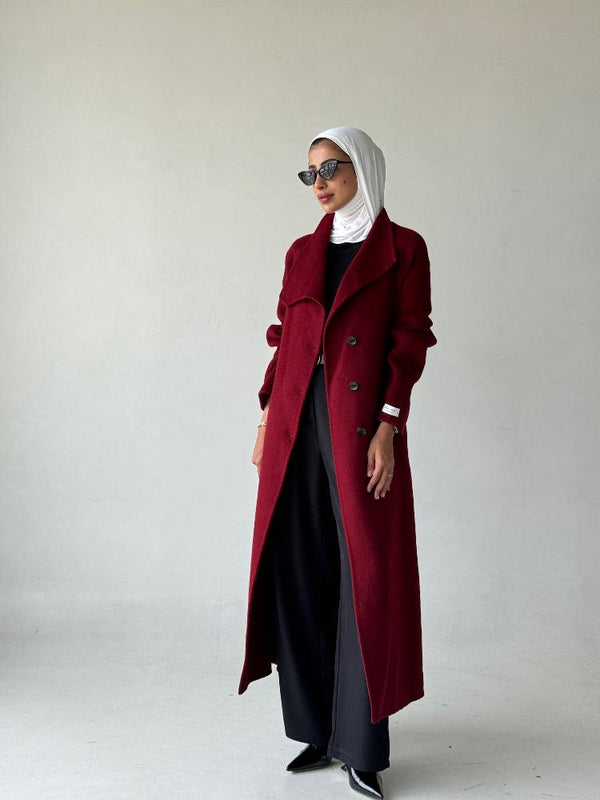 Big Size Belted Thick Coatالسترات الخارجية / المعاطف