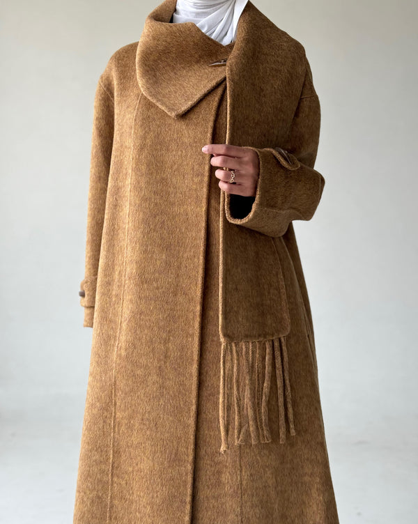 Scarf Tassel Wolen Coat