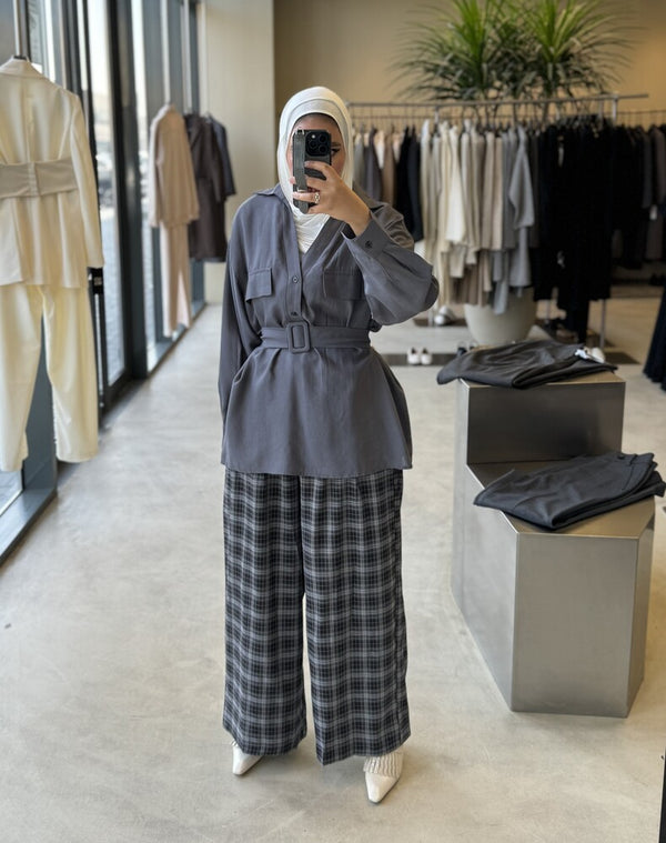 2 Pockets Belted Shirt