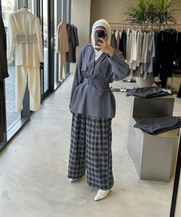 2 Pockets Belted Shirt