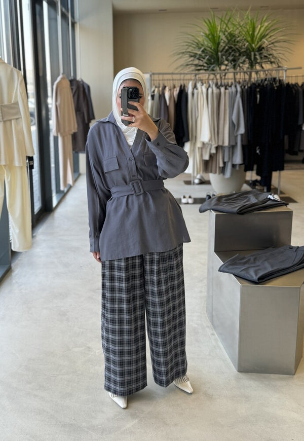 2 Pockets Belted Shirt