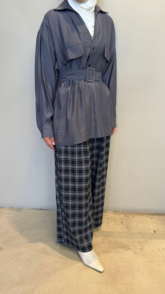 2 Pockets Belted Shirt