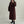 6 Buttons Maroon Woolen Coat w/ Fur Cuffs