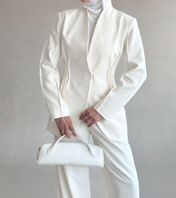 Waist Gathered Collarless Set