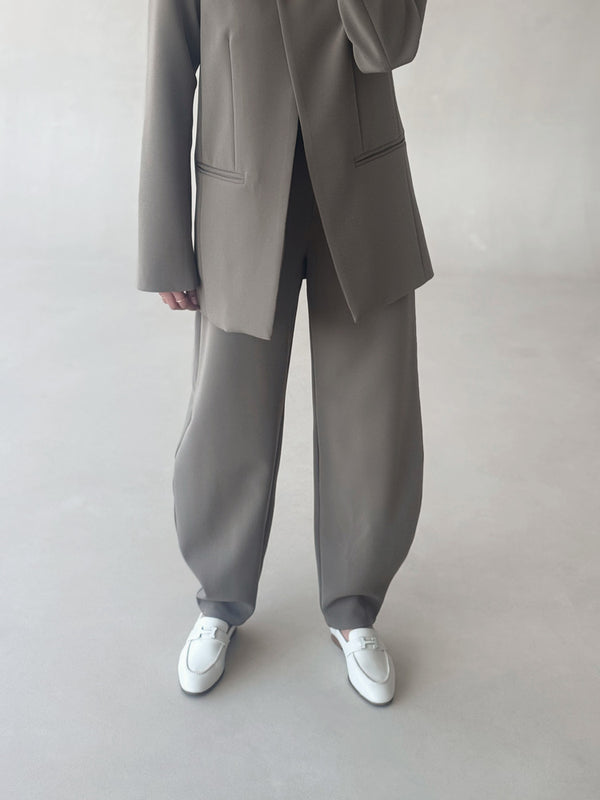 High-neck Minimalist Blazer Set 2PC
