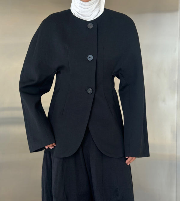 Rounded Hem Big Buttons Set