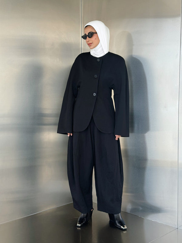 Rounded Hem Big Buttons Set