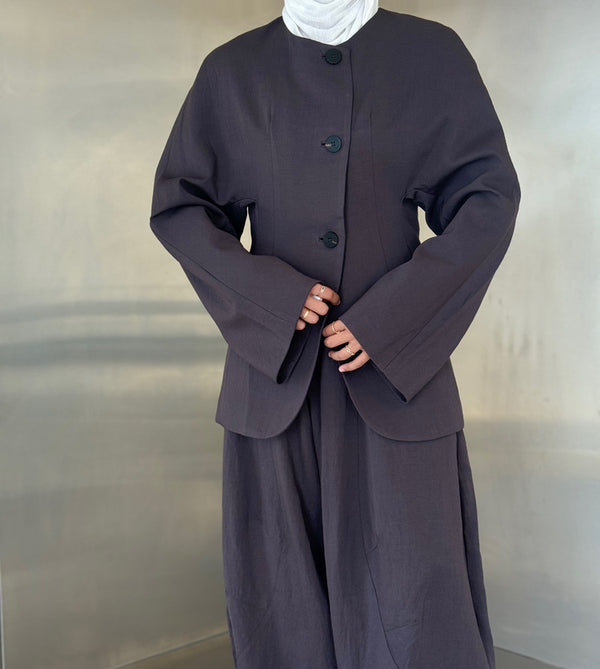 Rounded Hem Big Buttons Set
