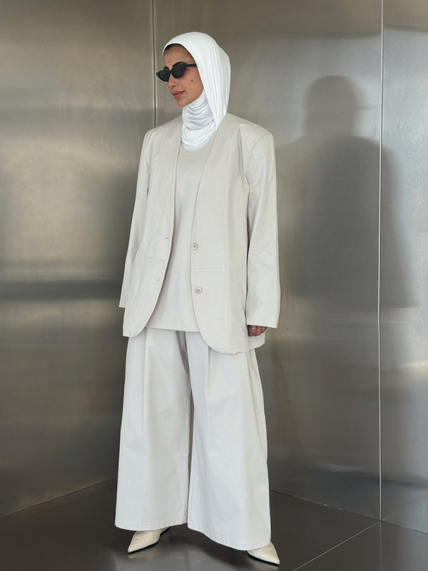 Pleated Pants 3PC Set