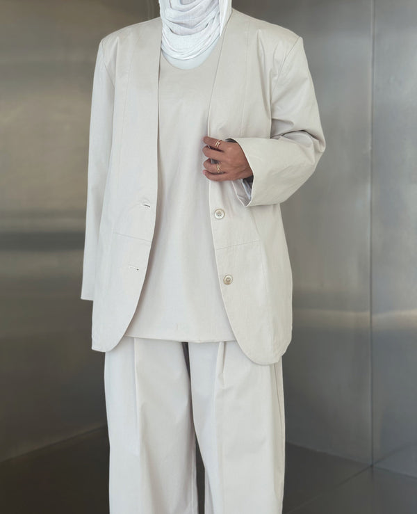 Pleated Pants 3PC Set